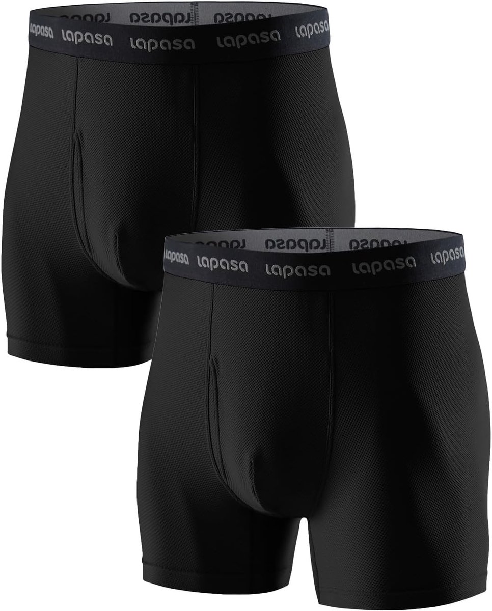 LAPASA men's sports underpants 2-pack with handle, quick-drying elastic, no wolf functional underwear M16 MEHRWEG, 3 - ShopVlot