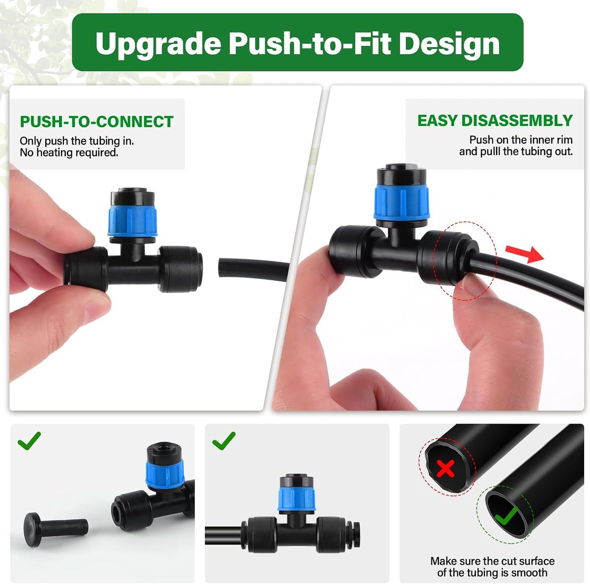 Kalolary Pack of 30 Drip Irrigation Emitters, Push-to-Fit Connect, Quick Connection, Spray Nozzles for 1/4 Inch - ShopVlot