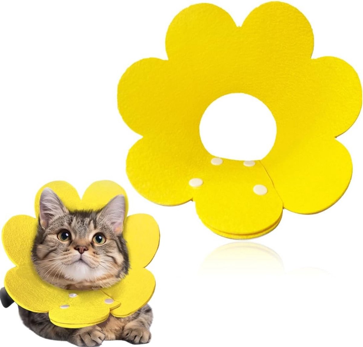 Verstelbare Zachte Viltbeschermhalsband voor Katten en Kleine Honden na Chirurgie, Wondgenezing en Bescherming tegen Lekken