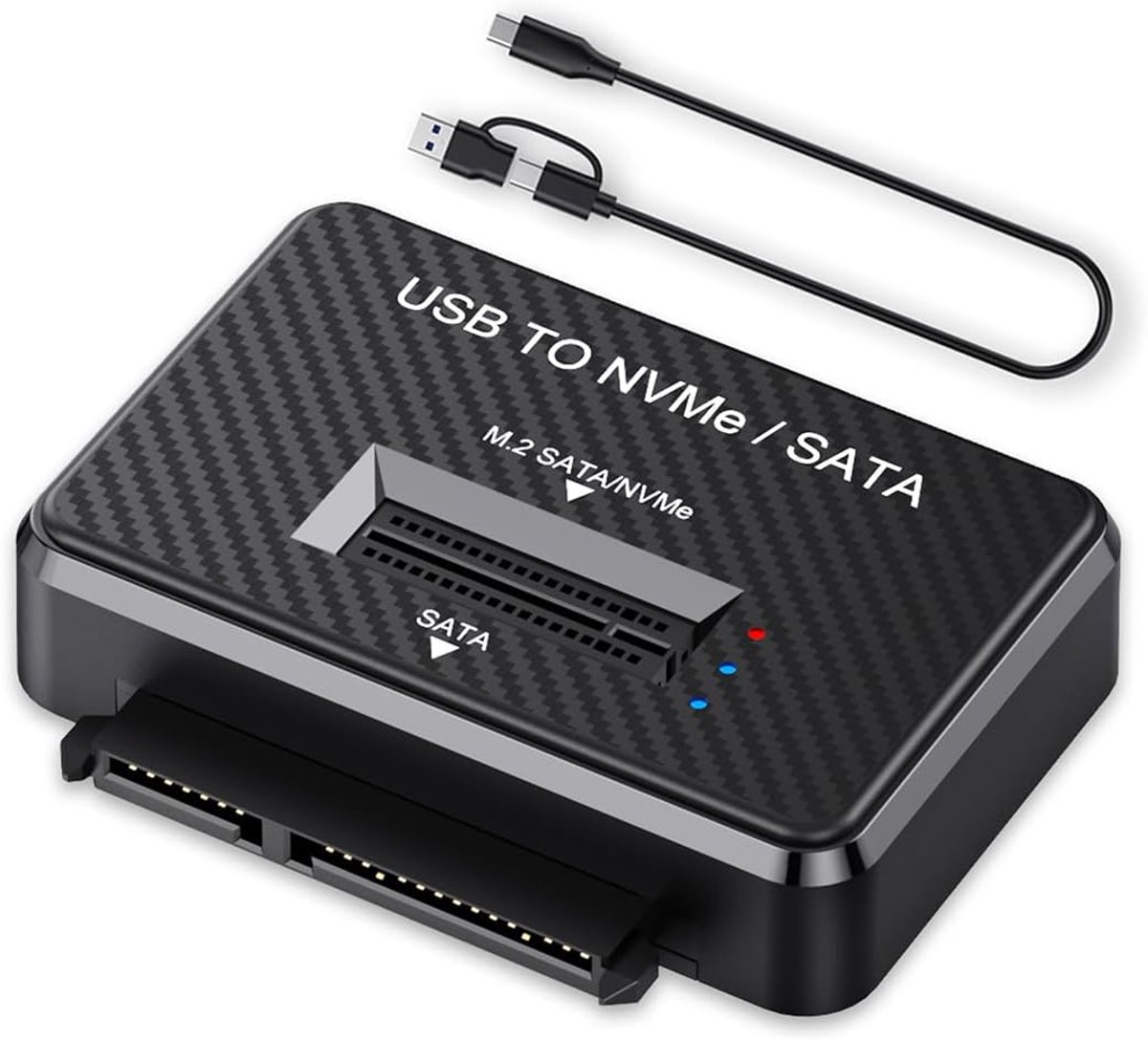 CY USB 3.0 USB-C Type-C to Dual NVME M-key M.2 NGFF & SATA 2.5 inch SSD combo docking vertical external PCBA enclosure - ShopVlot