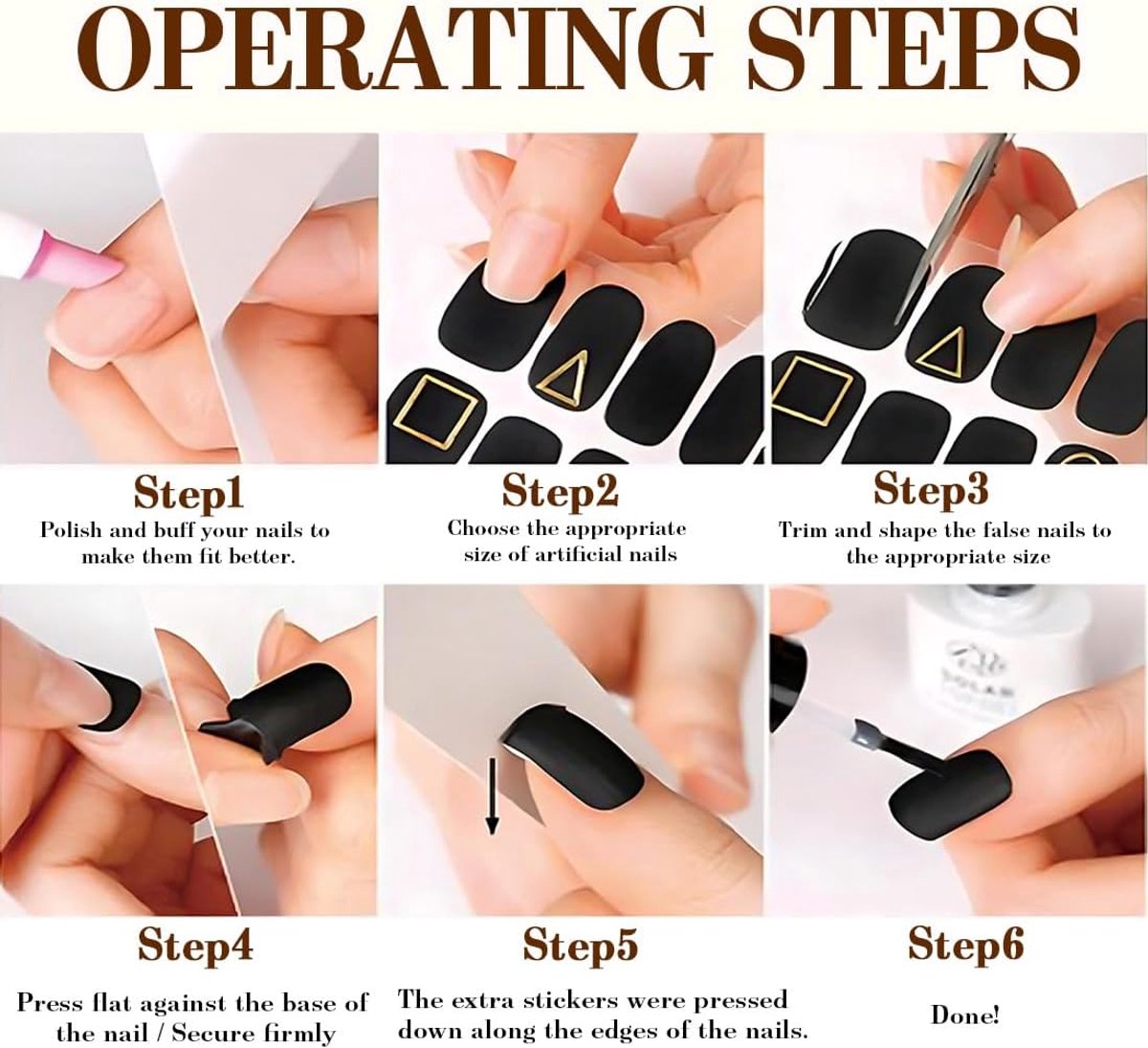 Pack of 16 self-adhesive UV gel nail polish stickers - ShopVlot
