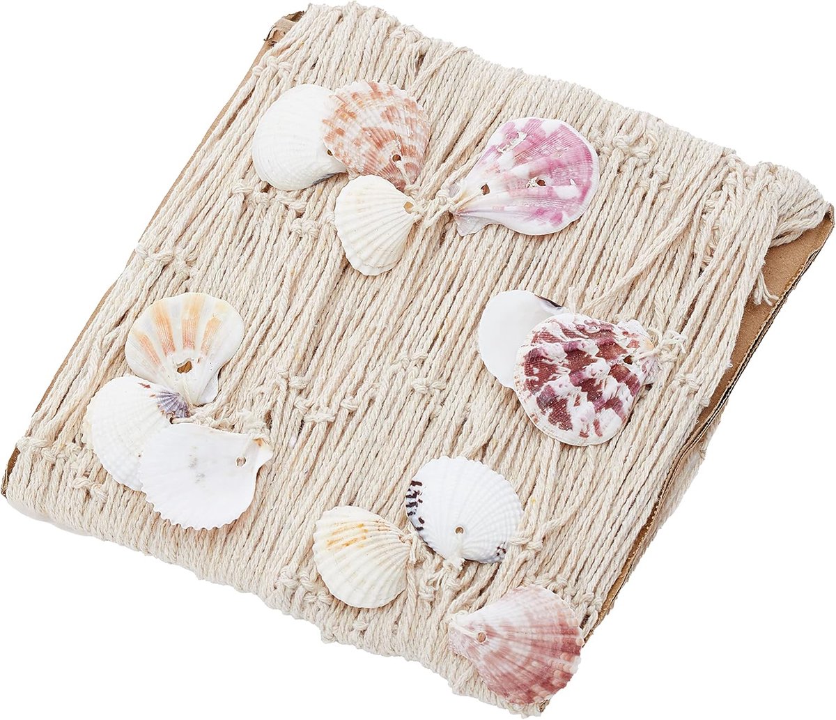 Decoration object/Fishing net with hanging shells/Dimensions: 100 x 200 cm - ShopVlot