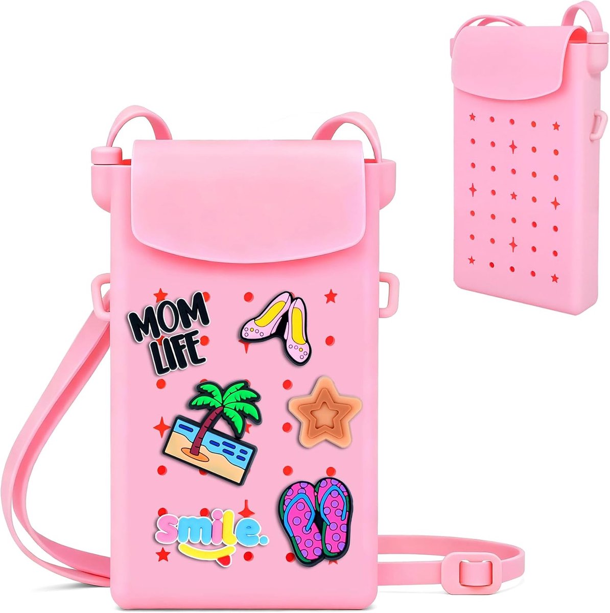Oudizz Silicone Crossbody Bag for Women and Girls, Pink - ShopVlot