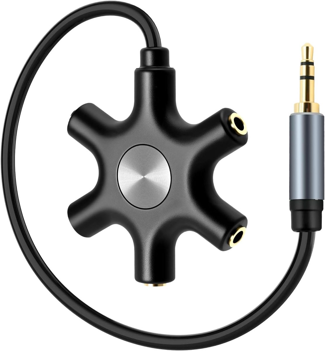 5-jack multi-headphone audio splitter – Portable 0.3 cm headphone splitter for up to 5 devices, perfect for - ShopVlot