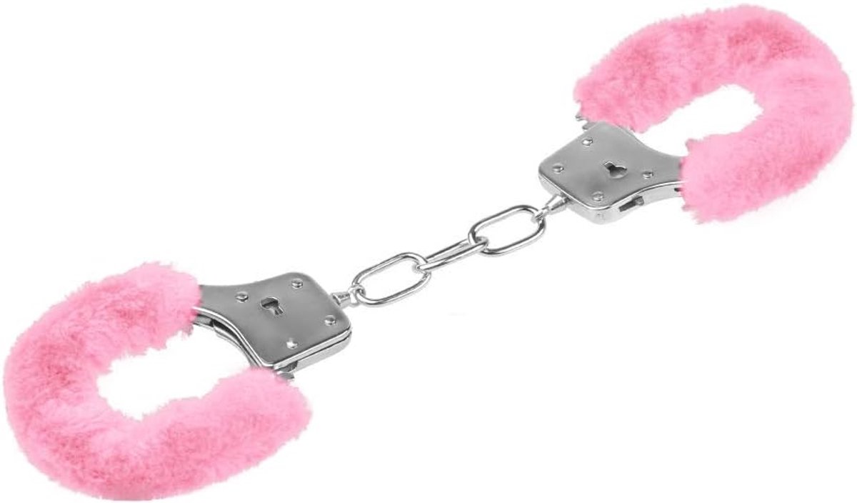 EIS Metal Handcuffs for Bondage with Pink Plush, Incl. 2 Keys - ShopVlot