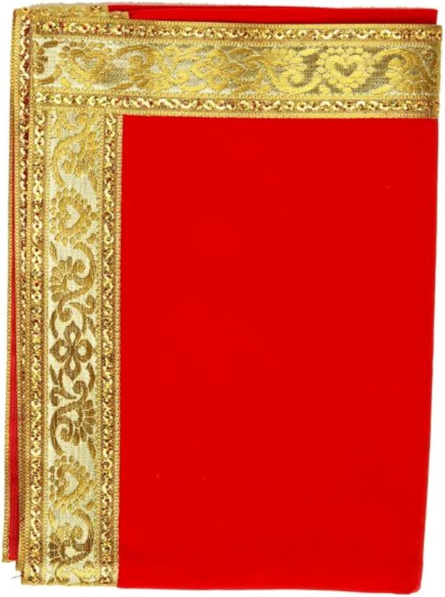 Decorative Velvet Mat Aasan Pooja Cloth (Size:-12" X 26") Multipurpose Indian Traditional Pooja Festival Laxmi Poojan - ShopVlot