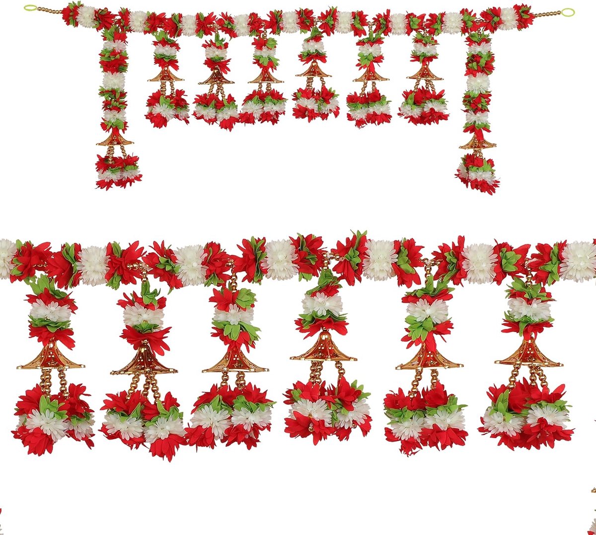 Artificial Door Toran Hanging is Made of Colorful Flower with Moti Bead Set Door Hanging Bandanwar for Home Decor - ShopVlot