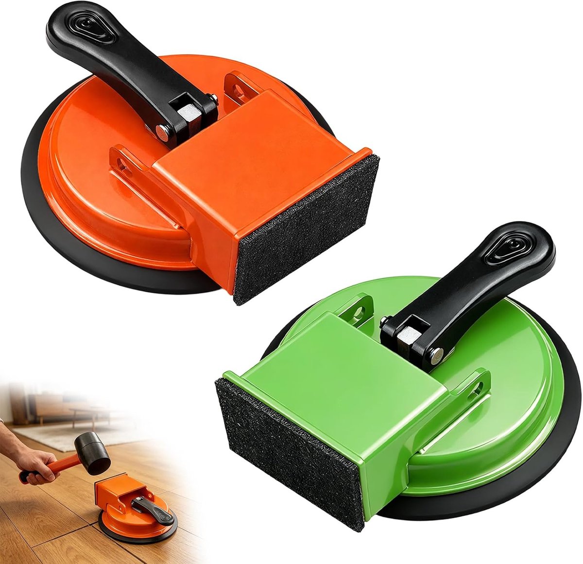 2 Stuks Laminaatzuignappen Voor Gladde Vloeren - 12 cm Zuignap voor Tegels, Zuigkracht 70 kg, Geschikt voor Tegels - ShopVlot