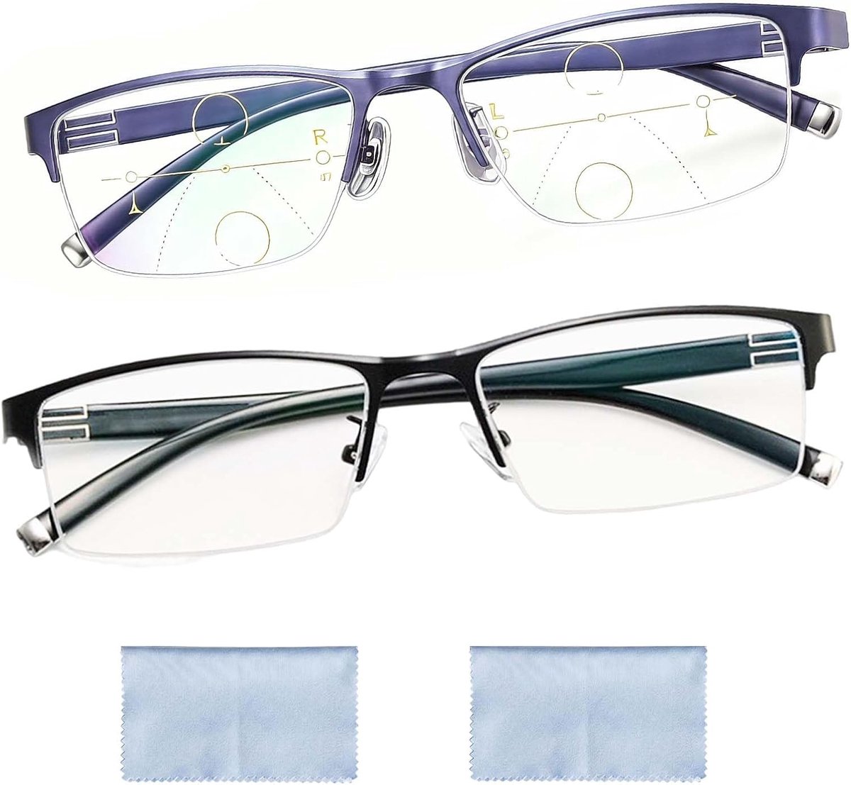 2 Pcs Auto Focus Glasses for Presbyopia, Intelligent Zoom Glasses with Progressive Lenses, Anti Blue Light Glasses - ShopVlot