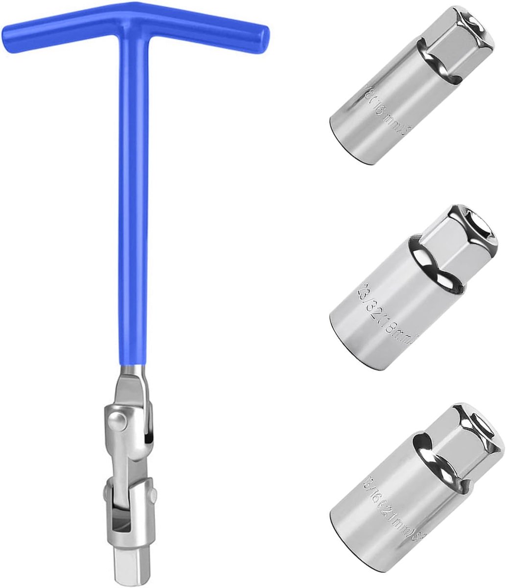 Universal Spark Plug Wrench 16 mm/18 mm/21 mm Spark Plug Wrench Set, Spark Plug Remover Tool T-Bar Spanner for Car - ShopVlot
