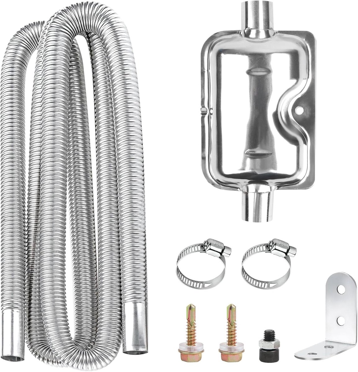 Exhaust Hose for Power Generator, 200 cm Exhaust Pipe, Standing Heater, Stainless Steel Exhaust Muffler, Car Exhaust - ShopVlot