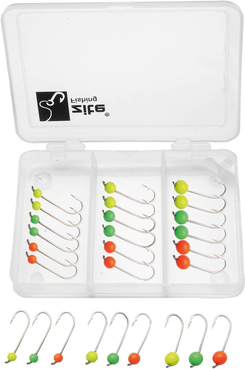 Zite Fishing Micro Tungsten Jigheads Neon with Trout Hooks - Ultra Light Tungsten Beads 0.3-1g Mounted 27 Pieces Set - ShopVlot