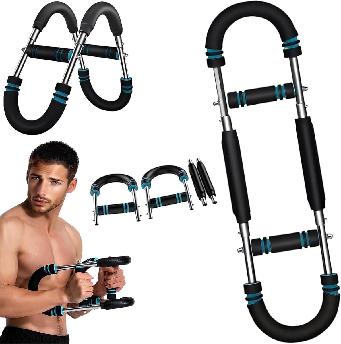 U-Shaped Twister Arm Trainer, Adjustable Chest Enhancer, Triceps, Shoulders, Back, Forearm And Inside Thighs Training - ShopVlot