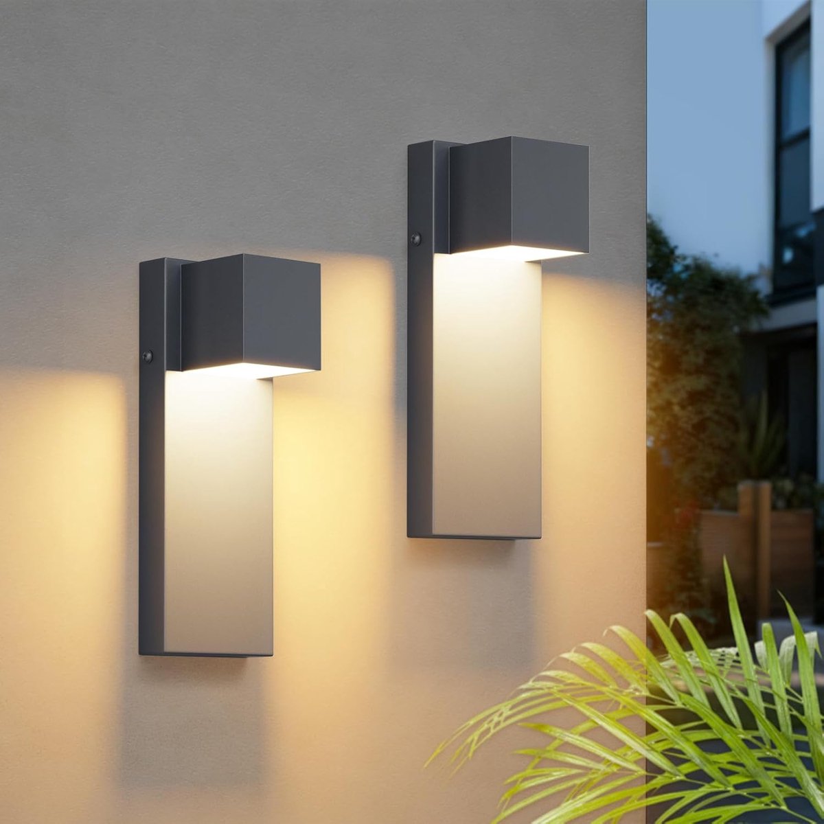 K-Bright LED Outdoor Wall Light, 16W, 2 Pieces, Outdoor Lamp, 3000K Warm White, IP65 Waterproof - ShopVlot