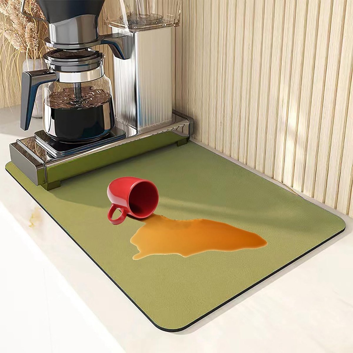 ZVO Drying Mat for Dishes, Quick Drying, 40 x 50 cm, Absorbent Coffee Machine Underlay, Non-Slip Rubber Sole - ShopVlot