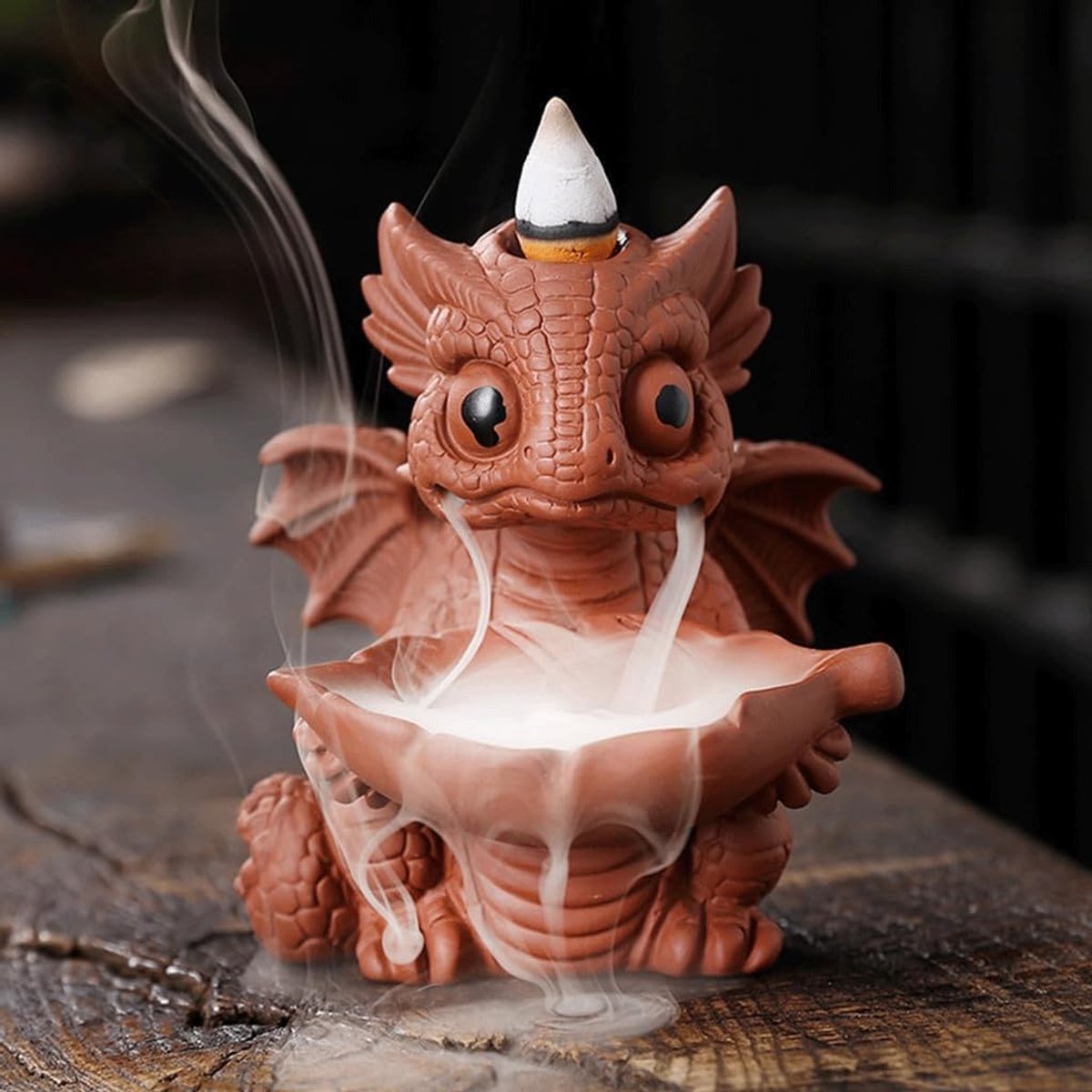 Wierookbrander Creatieve kleine ornament Dinosaurusschat Rook Omgekeerde wierookbrander Europese huisdecoratie - ShopVlot