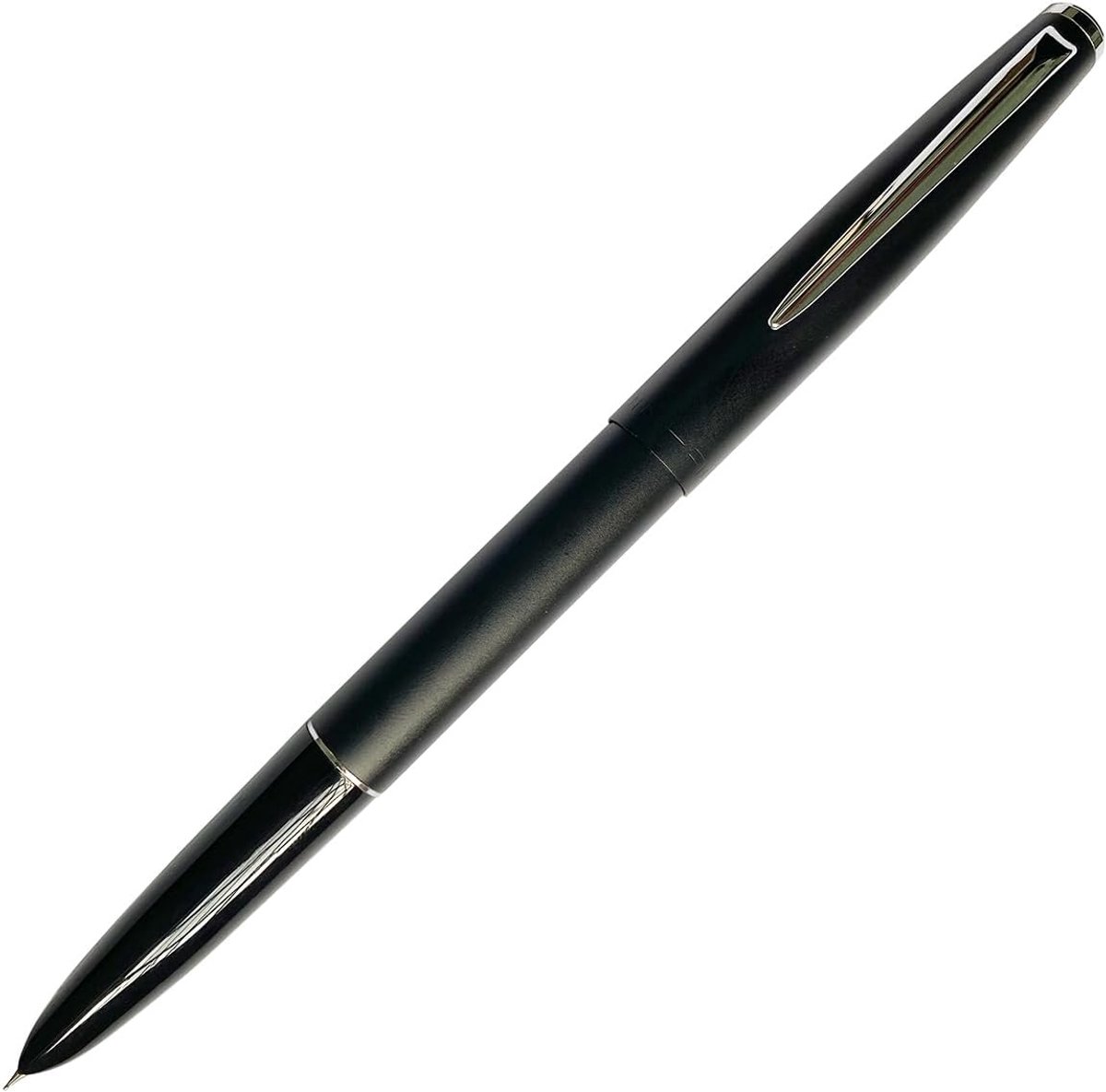 Gullor 5pcs Classic Metal Fountain Pens Set with Ink Converters, EF Nib, Black with Silver Clip - ShopVlot
