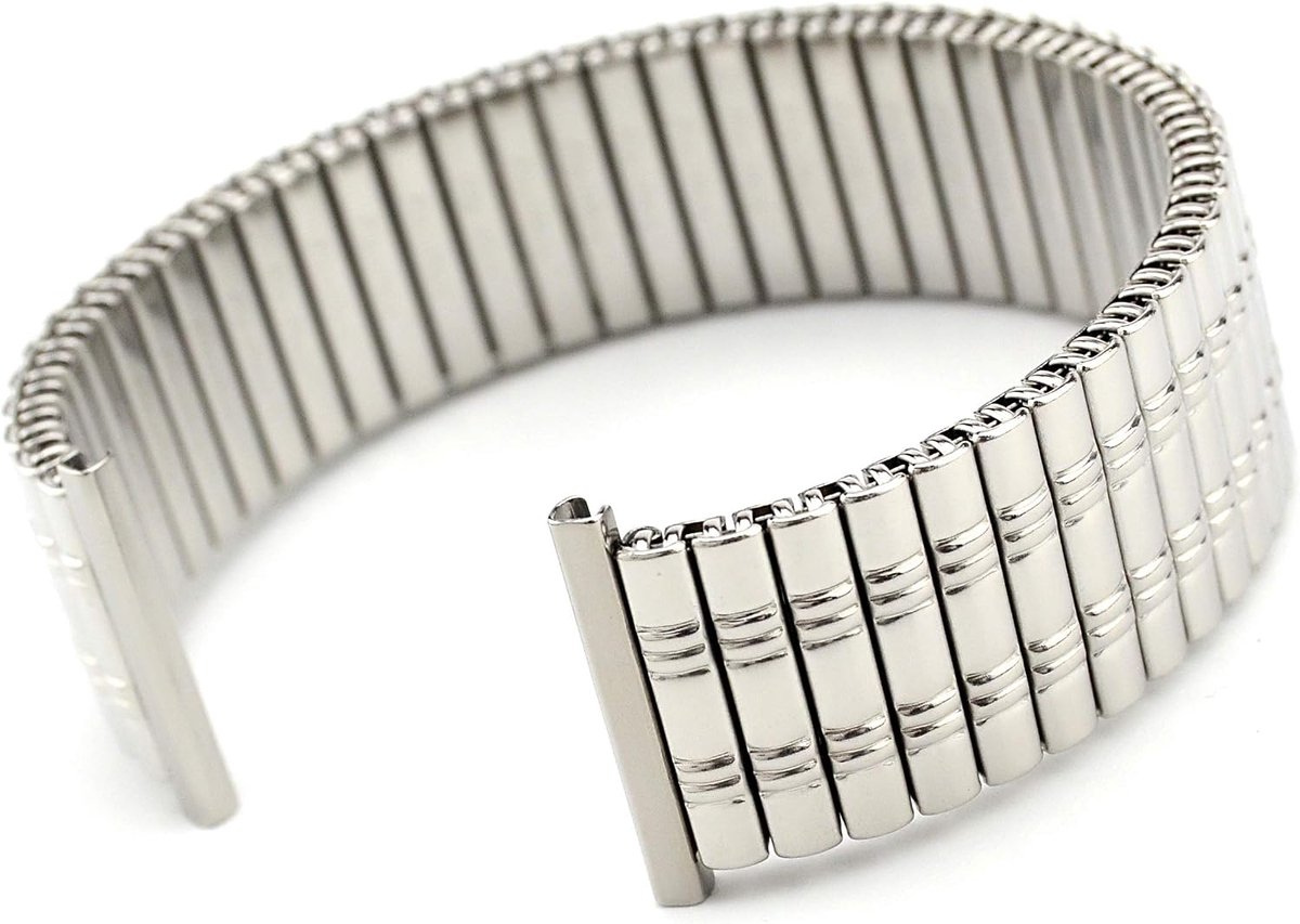 Rowi 22mm Fixoflex S Drawstring L316 Stainless Steel Watch Band Made in Germany Original Packed, Silver, Classic - ShopVlot