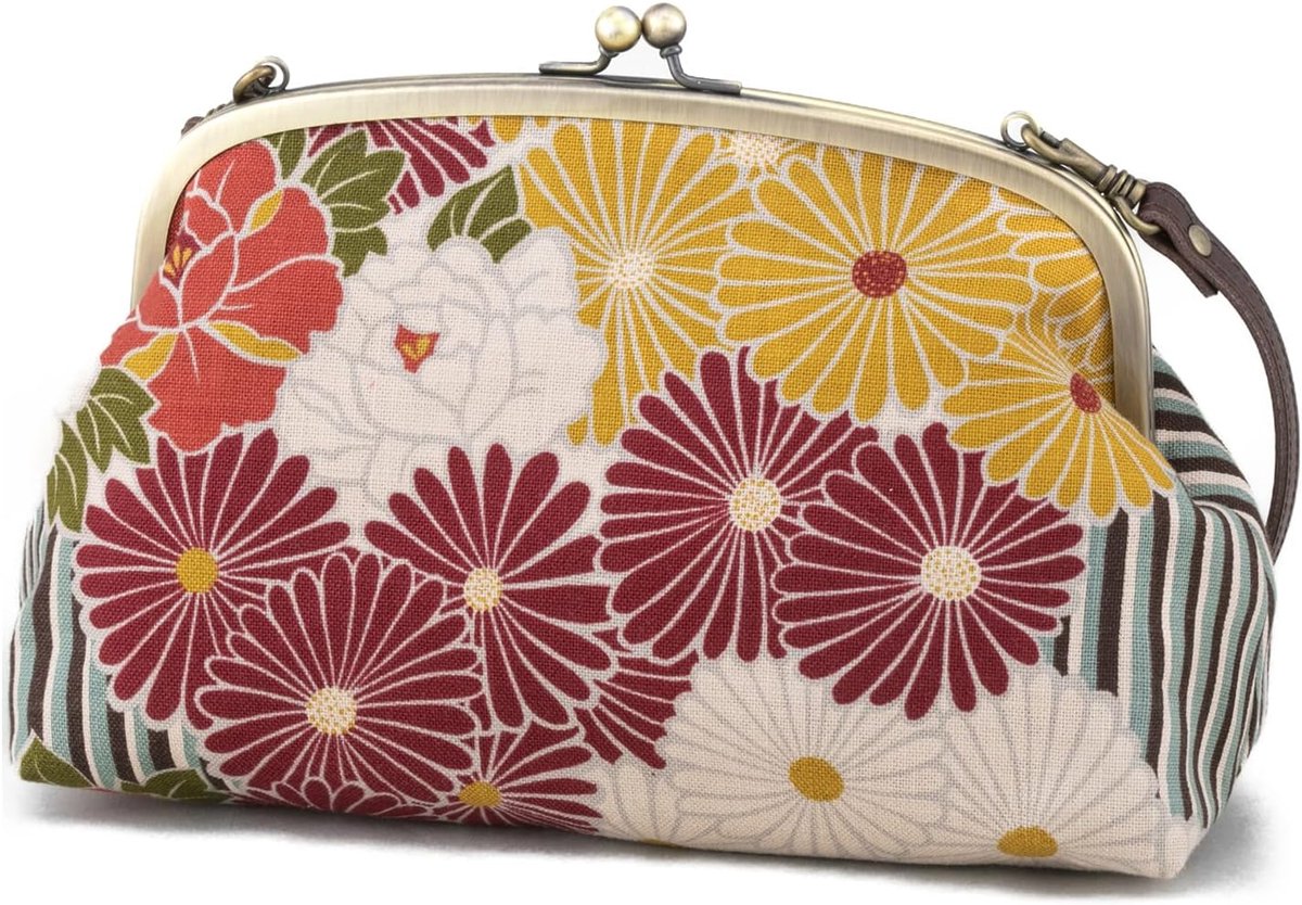 Vintage Kiss Lock Purses and Handbags Crossbody Bag/Made in Japan Japanese Evening Clutch Buckle Wallet Shoulder/for - ShopVlot