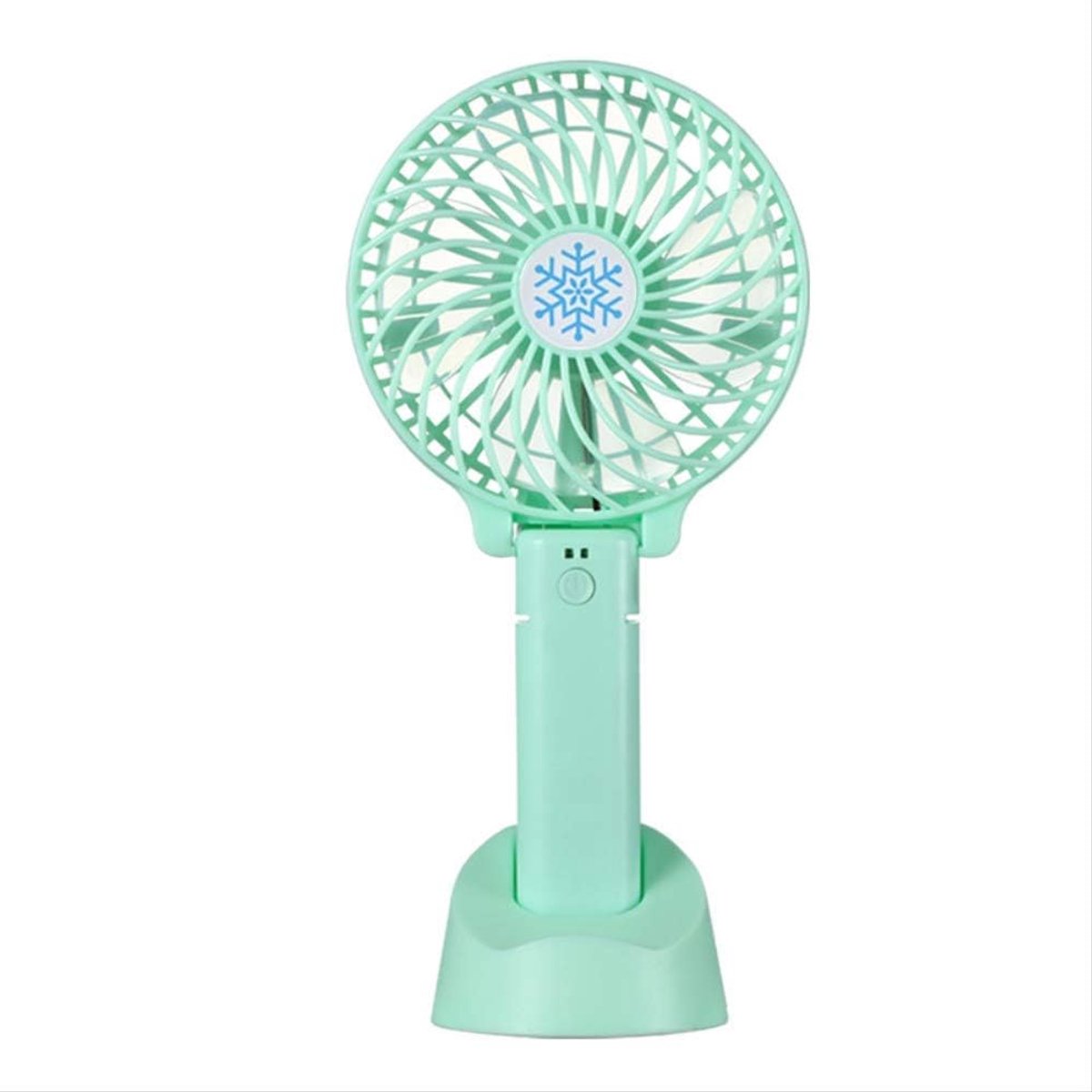 USB Handheld Folding Fan New Portable Creative Desktop Desktop Mini Charging Fan With 1200mAh Battery With Base: Green - ShopVlot