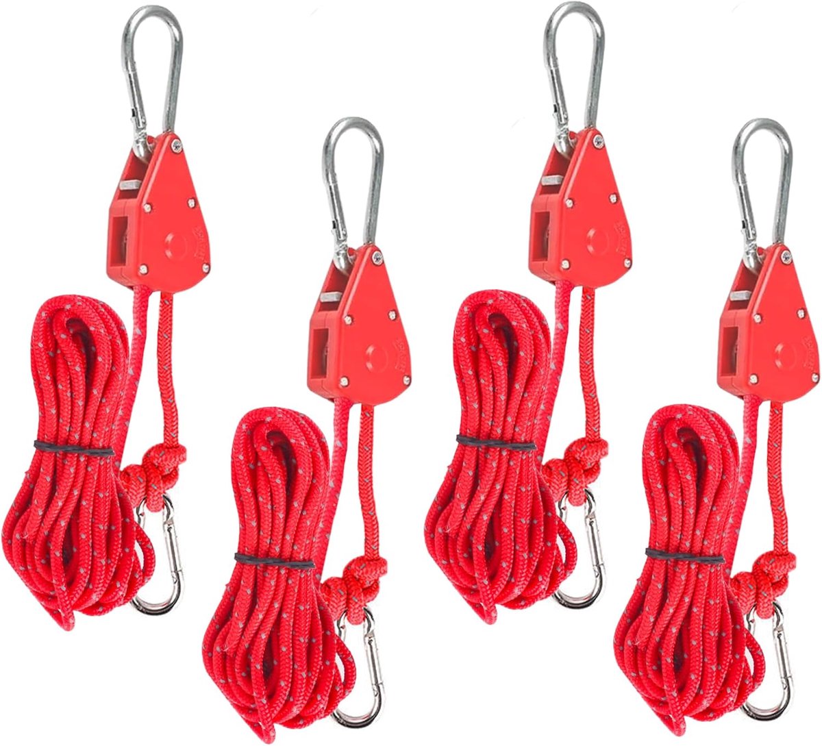 4 Pieces Adjustable Rope Ratchet Guy Ropes with Cable Tensioner, Alluring Ratchet Pendant, Reflective, Lightweight Guy - ShopVlot