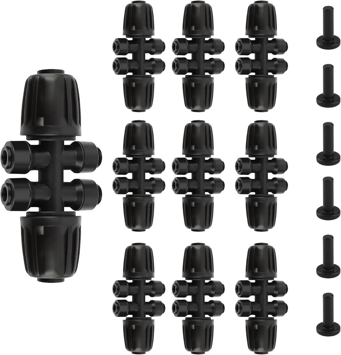 Kalolary 8 stuks 1/2 inch tot 1/4 inch T-snelkoppeling, druppelirrigatieaansluiting om in elkaar te steken, lekvrije - ShopVlot