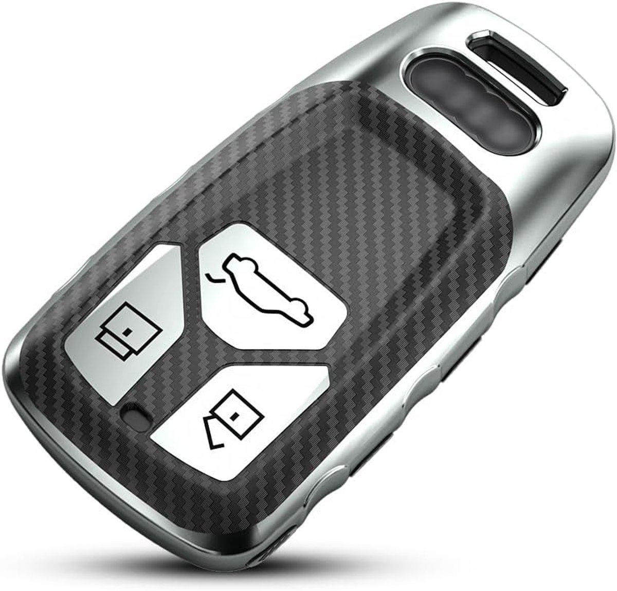 Sleutelhanger hoesje compatibel met Audi zachte TPU koolstofvezel sleutelhanger cover houder beschermer, voor A4 A5 Q7 - ShopVlot