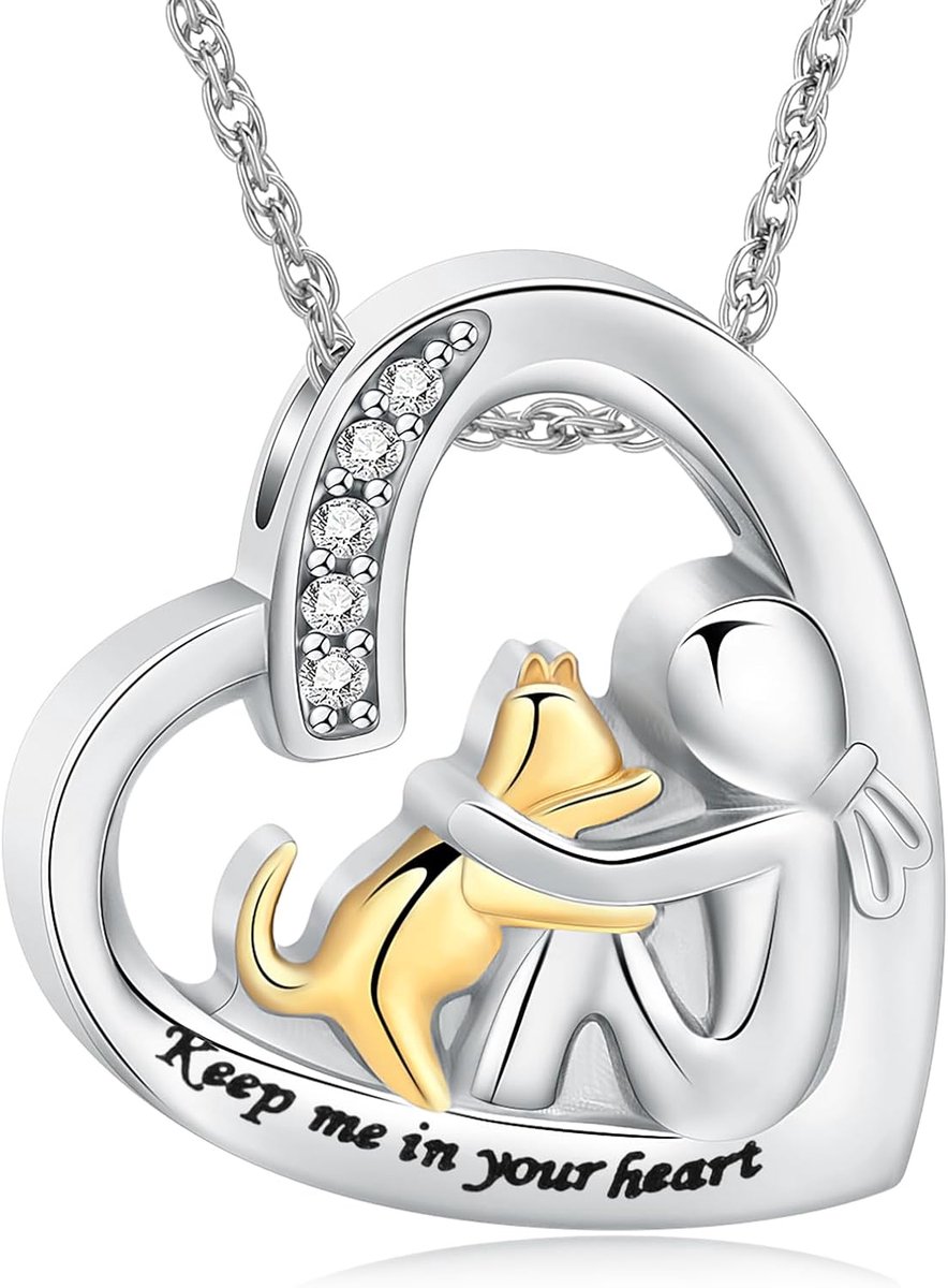 Heart Pet Urn Necklaces for Ash Cremation Jewelry for Ash Pet Cats Dogs Keepsake Memorial Necklace for Women Men Ashes - ShopVlot