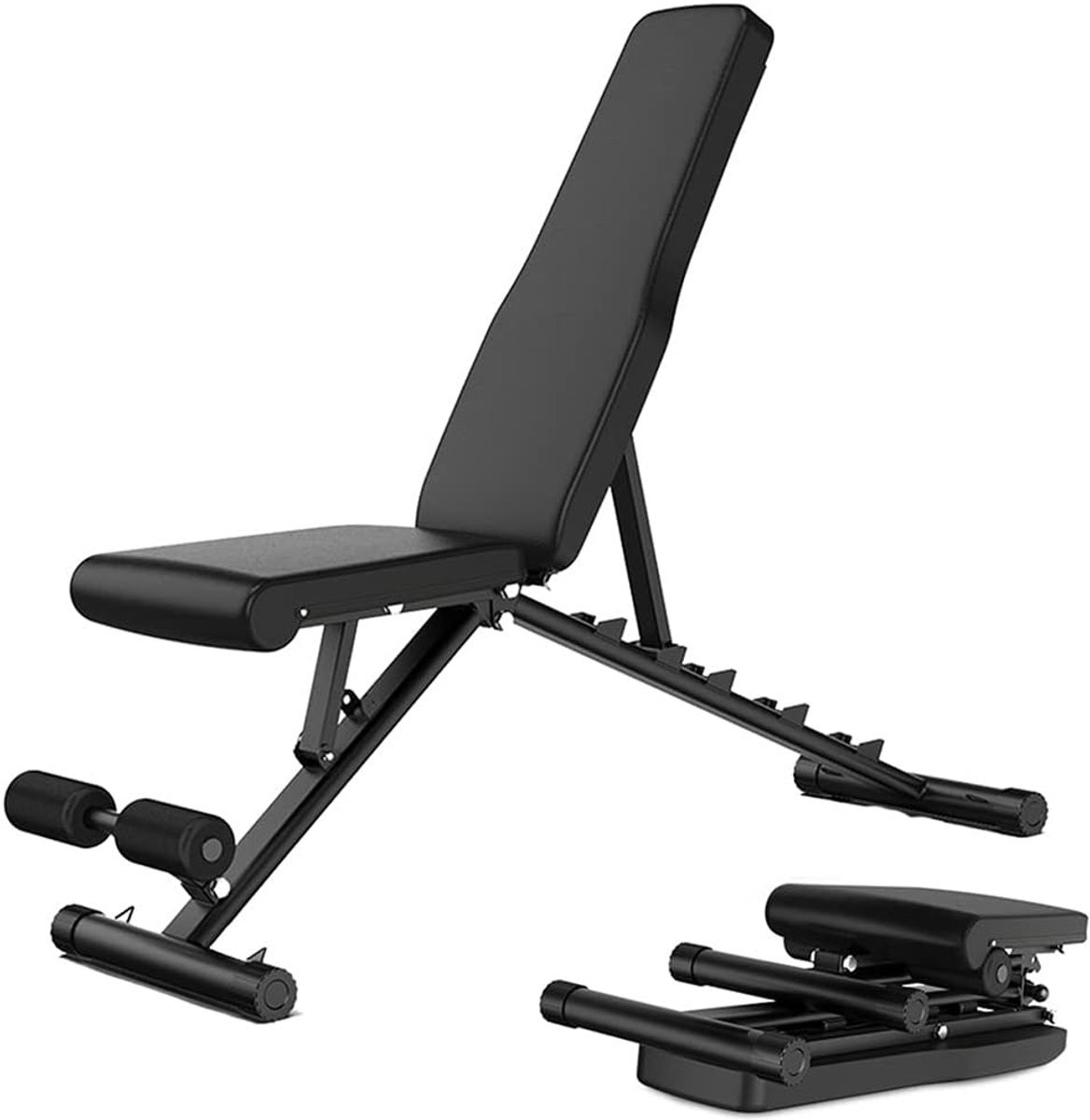 AWANG Adjustable Weight Bench Lifting Sit Up Ab Bench, Foldable Strength Training Bench Utility Weight Banks, Home Gym - ShopVlot