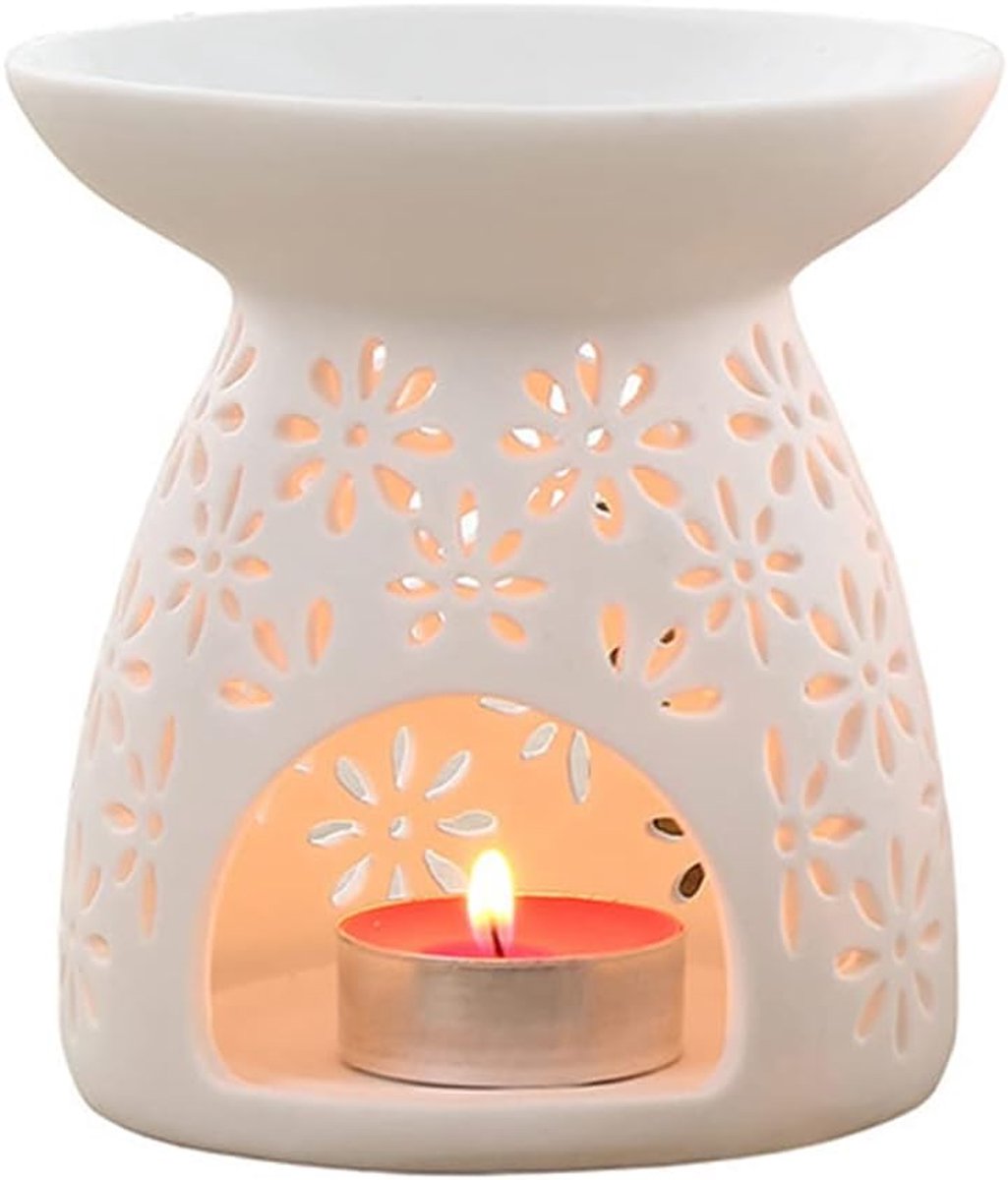 KKPLZZ Ceramic Wax Melt Burners,Wax Melt Essential Oil Burner Aroma Burners Aromatherapy Holder Candle Fragrance - ShopVlot