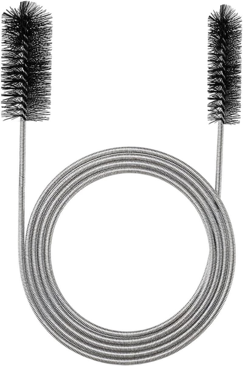 Reinigingsborstel, 200 cm, kleine borstel, lang, spoelbak, reinigingsborstel, flexibel, tweecephalig, fijne borstel - ShopVlot