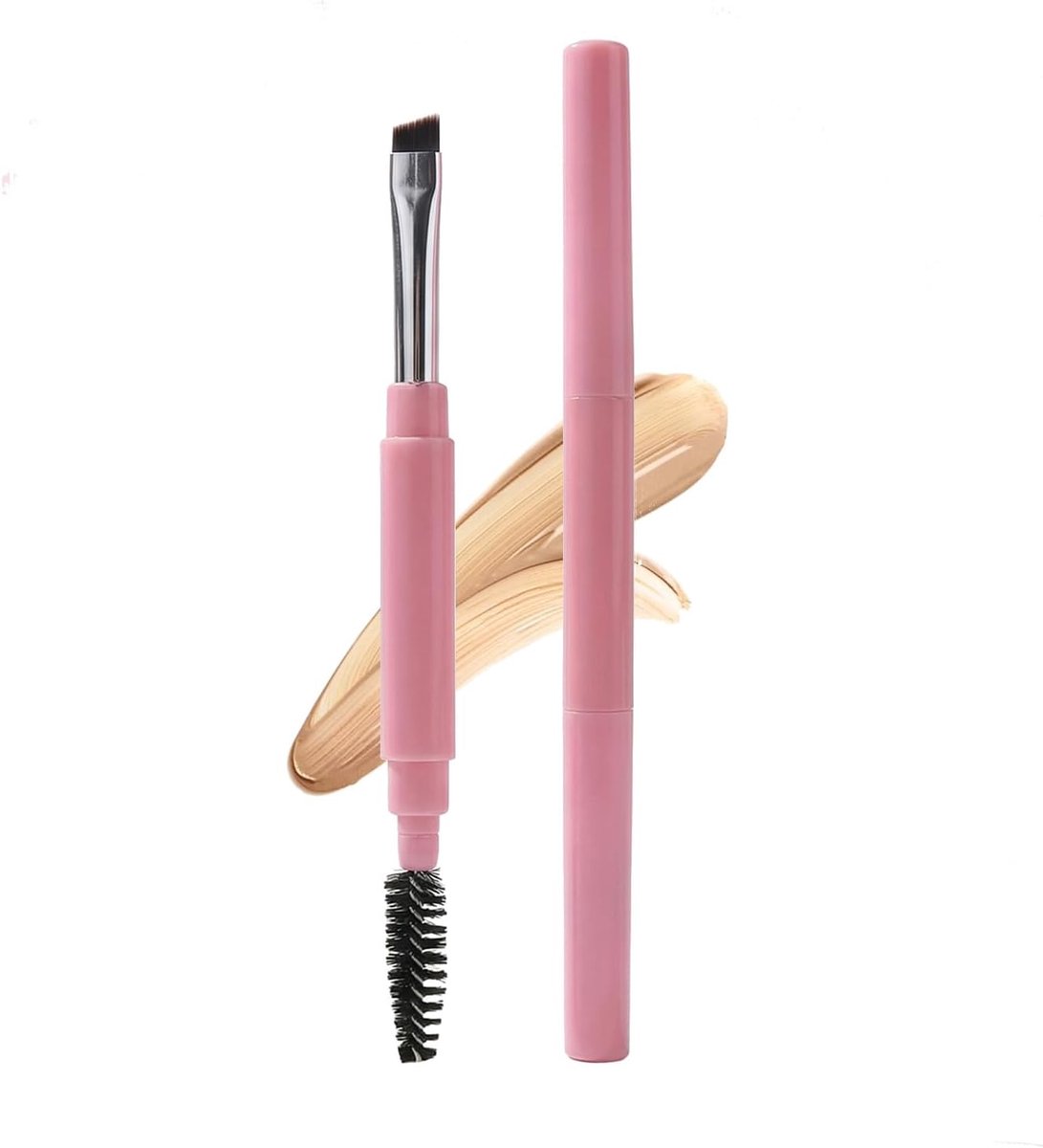 2 Pcs Eyebrow Brush with Cap, Professional Double-Sided Angled Eyebrow Brush Applicator for Shaping and Filling - ShopVlot
