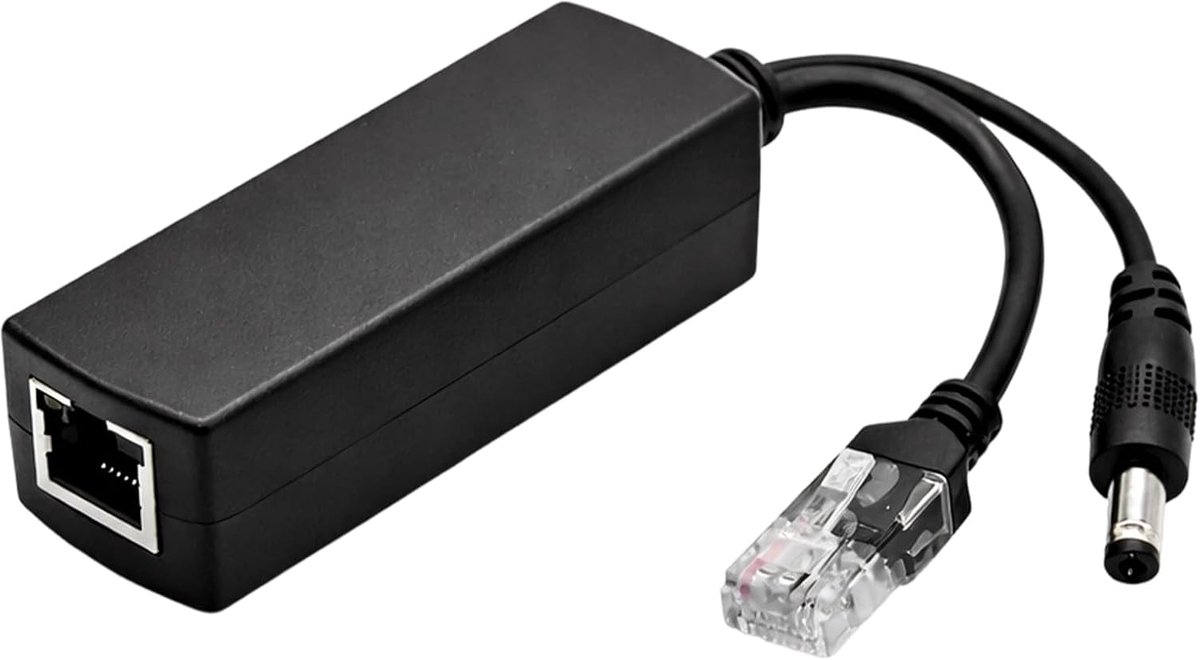 Poe splitter 48v naar 12v, Poe adapter voor IP-camera, uitgang 15w dc12v 1,2a, volledige bescherming, compatibel met - ShopVlot