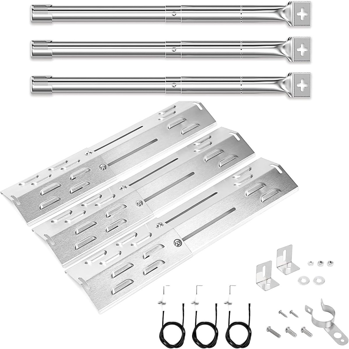 Denmay Universal Stainless Steel Adjustable Grill Burners and Heat Plates, Flame Distributor, Replacement Parts for - ShopVlot