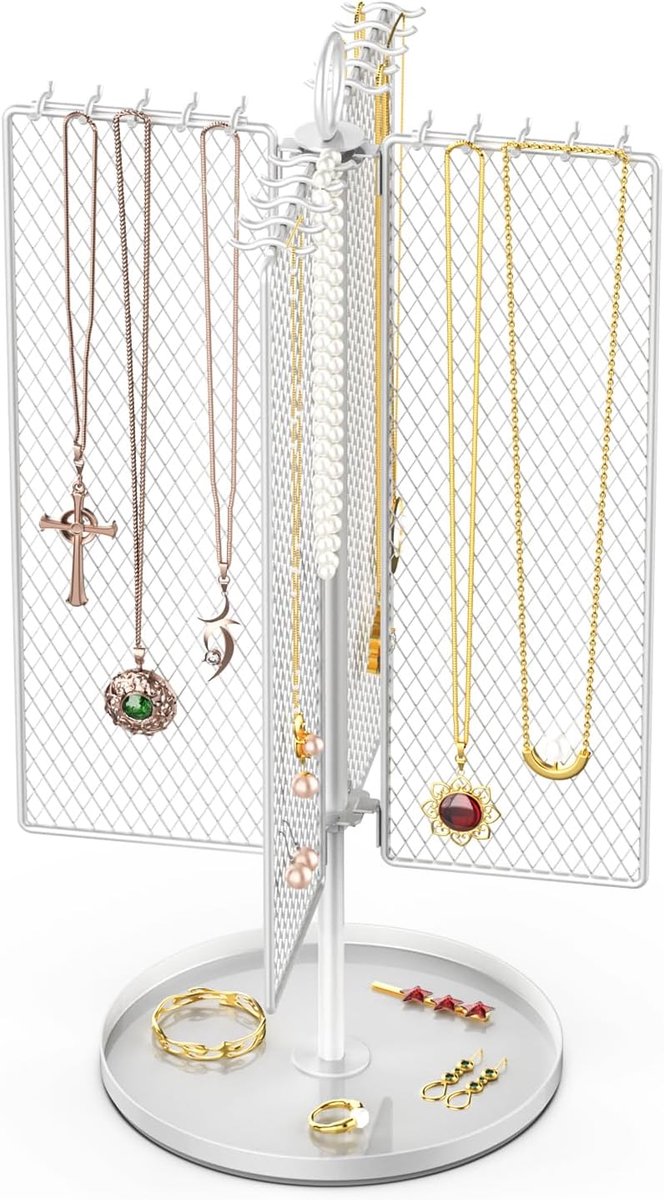 THYGIFTREE Rotating Jewelry Stand for Necklaces, Necklace Holder, Jewelry Organizer - ShopVlot