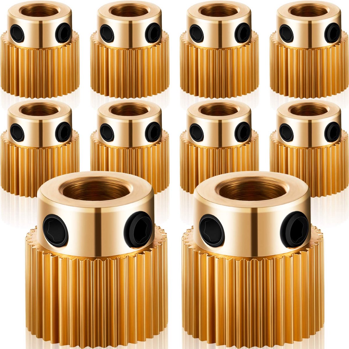 Extruder Wheel Parts 3D Printer Sprocket 40 Teeth Extruder Wheel Brass Compatible with CR-10, CR-10S, S4, S5, Ender 3 - ShopVlot