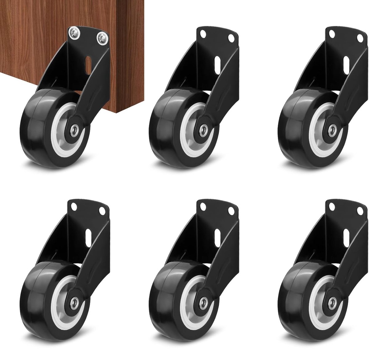 6pcs Anti Sagging Gate Wheels, 5cm Side Wheels for Bottom Door Furniture Casters, Bearing Hardware Set for Fence - ShopVlot