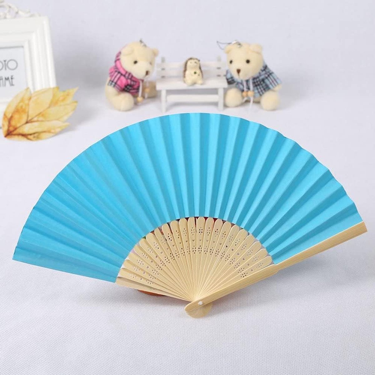 Yukiyi Dark Green Hand Fan for Women - Foldable Hand Fan, DIY Handmade for Dancing, Photo Props, Wall Decoration and - ShopVlot