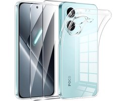 Phoona Telefoonhoesje voor Xiaomi Poco X8 Pro 5G, hoes met 2 stuks pantserfolie, dun, zacht, TPU-siliconen - ShopVlot