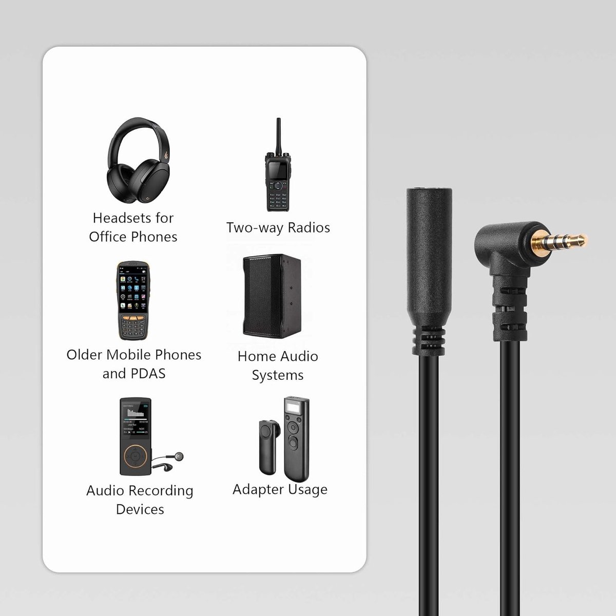CERRXIAN Audio Cable, 2.5mm, 2.5mm, TRS, 4-Pin, Male to Male, Stereo, AUX Audio, Coiled Cable for Camcorder, Camera - ShopVlot