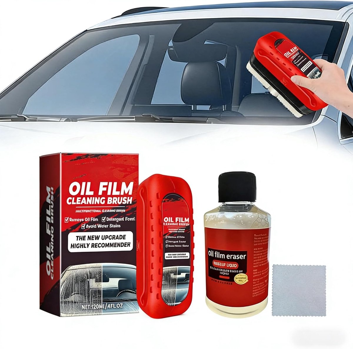 Oliefilm reinigingsborstel, voorruitreiniger, olie-afstotende folie voor autoruiten, oliefilmverwijderaar voor - ShopVlot