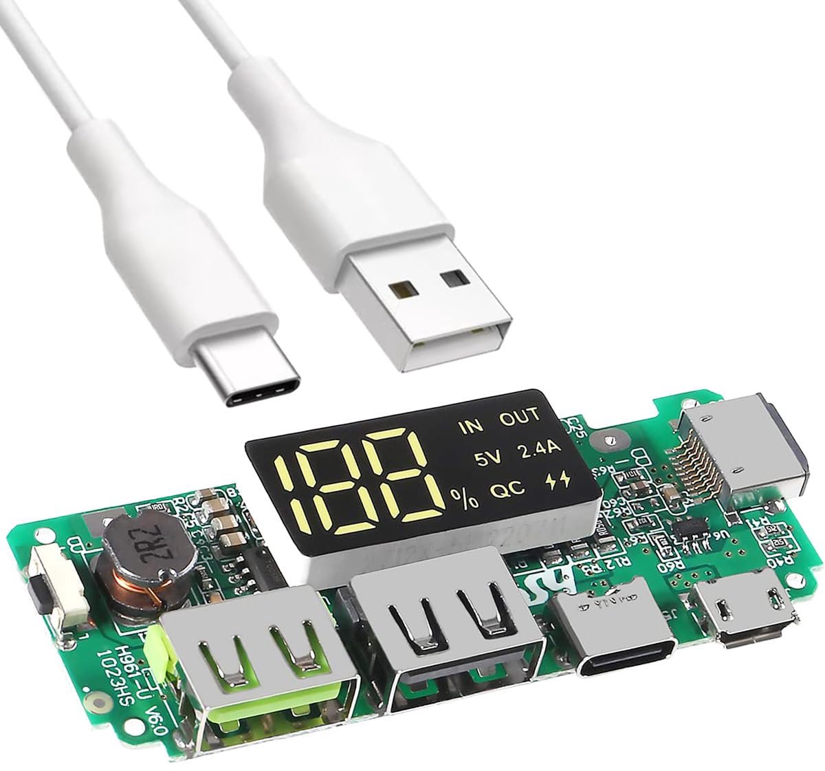 18650 Board Dual USB 5V, 2.4A, Dual USB Mobile Power Bank Module, Lithium Battery Charging Board, Digital LCD Display - ShopVlot
