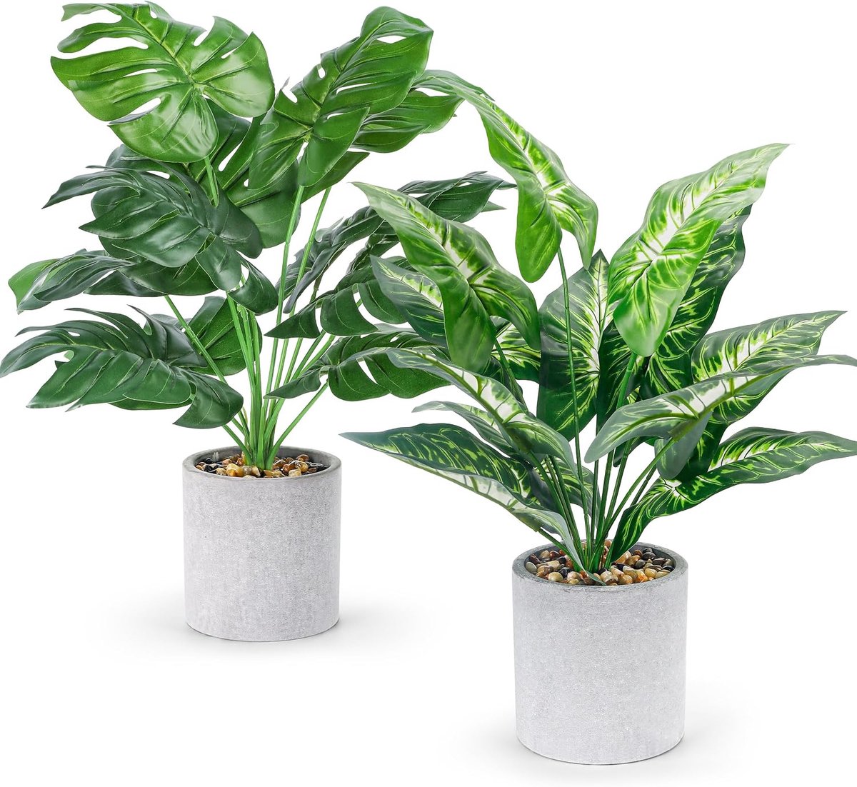 BTSD-home 2 Pack Fake Plants Artificial Potted Faux Plants Indoor for Office Desk Home Farm Decor - ShopVlot