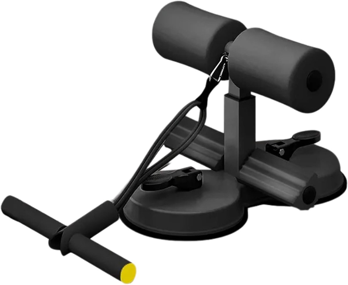 Buikspiertrainer met zuignap - Sit-up assistent - Thuis trainen - Dubbele zuignap stabiliteit - 27 cm - Zwart