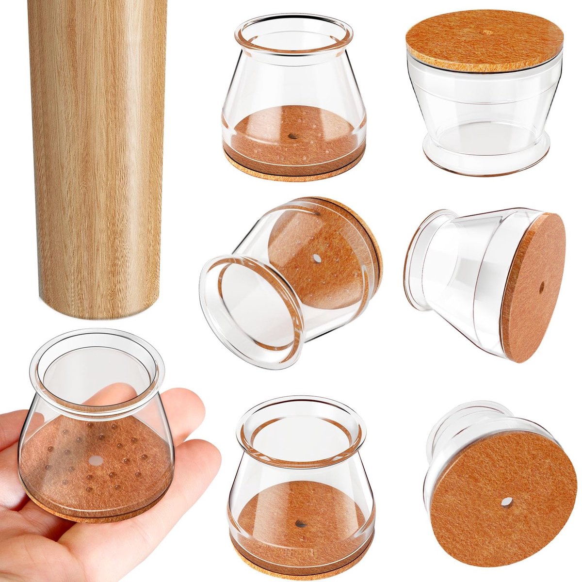 Dailygoods- Stoelpootdoppen 20 Stuks - Ronde Siliconen Beschermers - Bescherming voor Hard