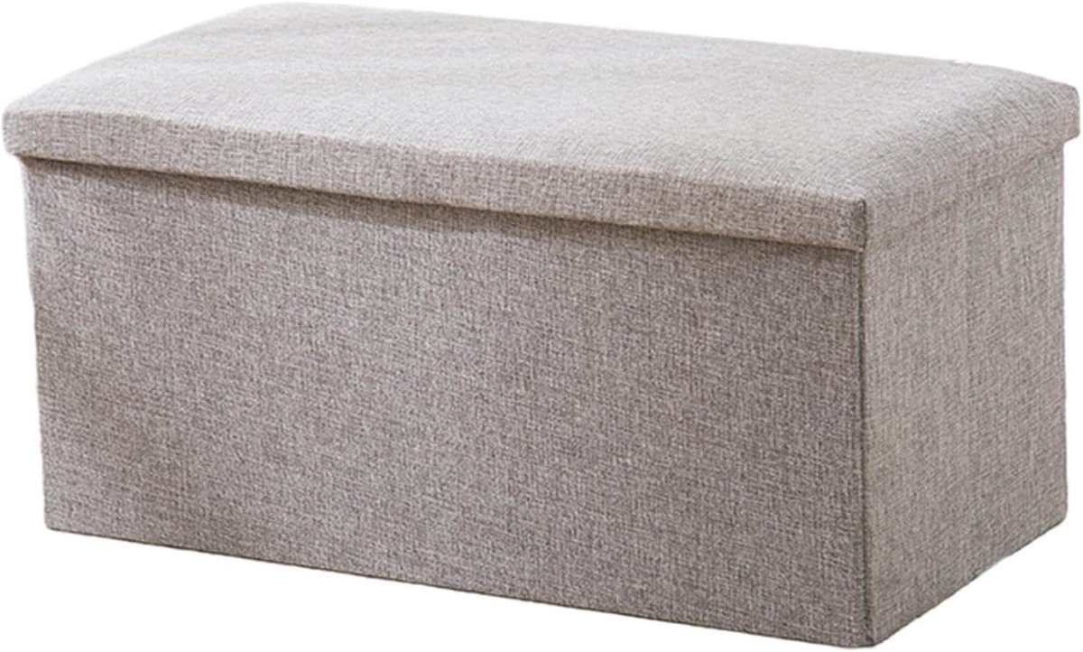 Opbergpoef Kruk - Voetenbank met bak - Ruimte Organiseren - Opvouwbaar en stevig - 40 x 25 x 25 cm