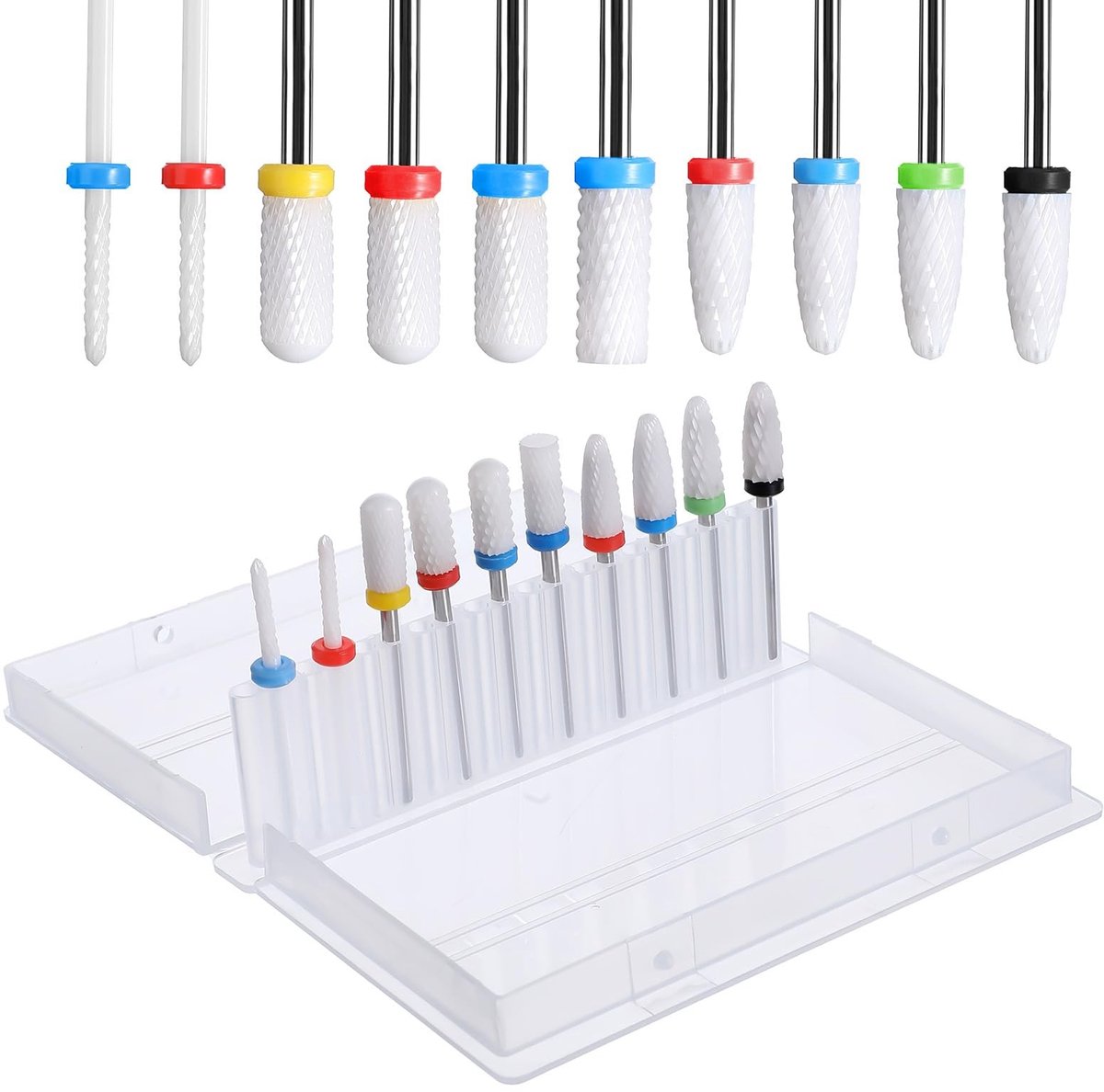 Dailygoods - 10-delige Keramische Nagelboor Bits Set voor Professionele Manicure