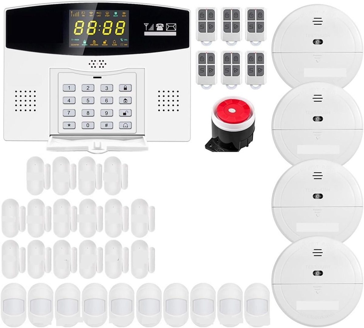 Alarmsysteem Kit - Inbraakalarm Home - Huis Beveiligen - LCD Kleurendisplay - 100 Zones - W210