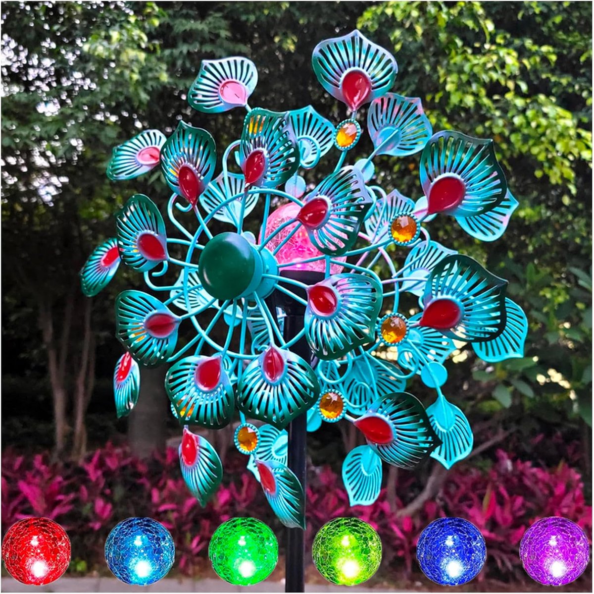 Kinetische Wind Spinners - Buiten Decoratie - Tuin Verfraaien - Dual Direction Rotors - 70 Inch - Metaal