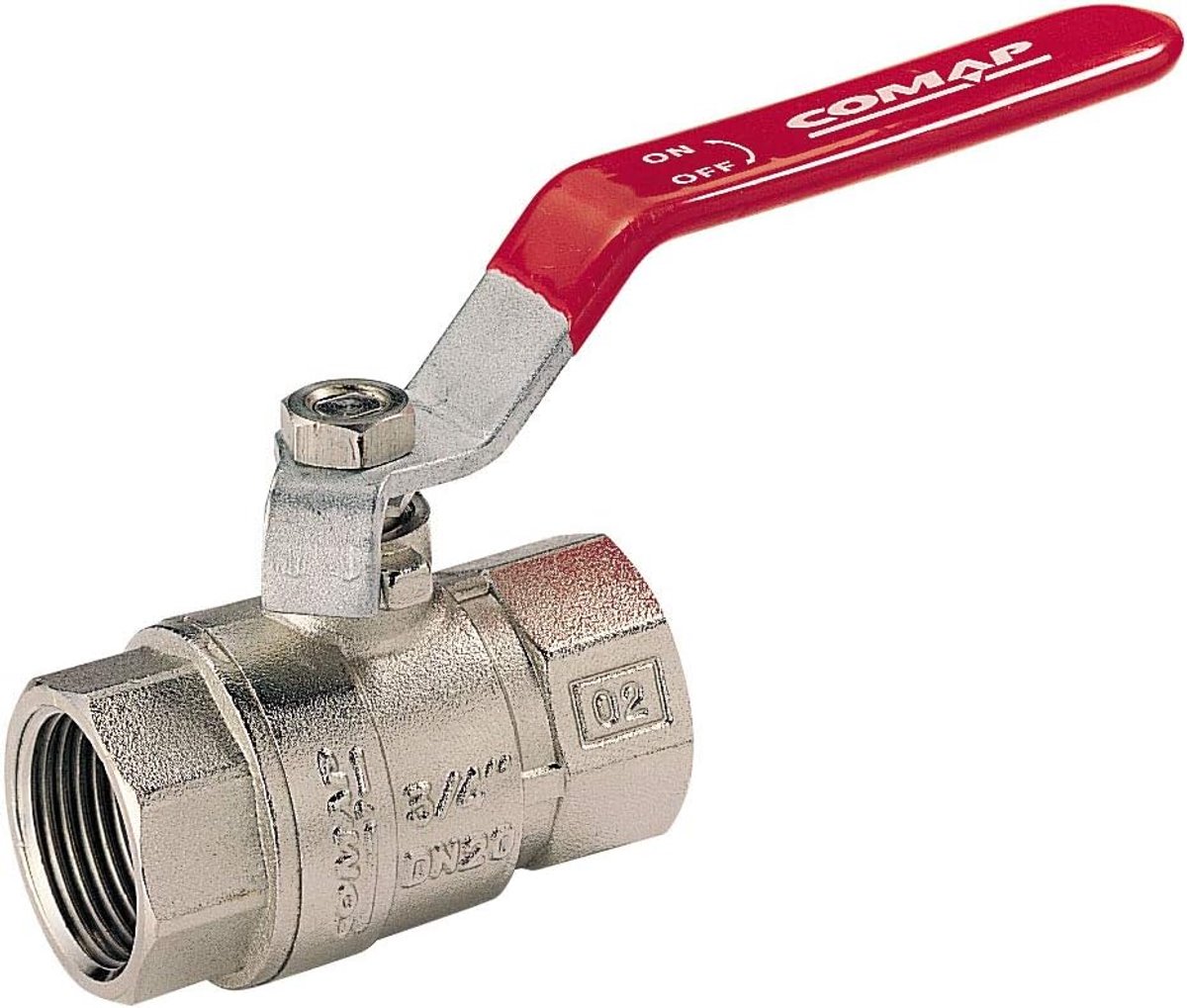 Kogelkraan - Afsluitkraan Messing - Waterleiding Afsluiten - Met Papillon Greep - 1/2 inch - Rood